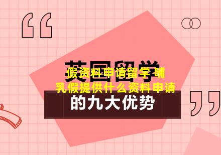 假资料申请留学 哺乳假提供什么资料申请